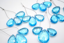 画像をギャラリービューアに読み込む, (ペア/3pcセット)スイスブルー トパーズ ファセット ペアシェイプ