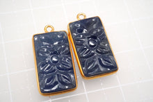 Load image into Gallery viewer, (#42-48) 非加熱 サファイア 銀枠ペア チャーム シルバー925