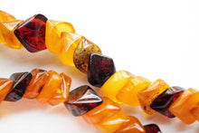 Load image into Gallery viewer, (1連)バルティックアンバー ネックレス 44cm スライス ロゼンジ ひし形