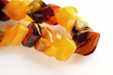 Load image into Gallery viewer, (1連)バルティックアンバー ネックレス 44cm スライス ロゼンジ ひし形