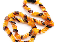 Load image into Gallery viewer, (1連)バルティックアンバー ネックレス 44cm スライス ロゼンジ ひし形