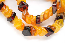 Load image into Gallery viewer, (1連)バルティックアンバー ネックレス 44cm スライス ロゼンジ ひし形
