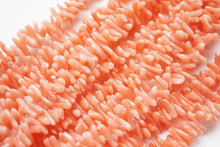画像をギャラリービューアに読み込む, 天然色 ピンク珊瑚 ヤタラビーズ【細】 4-8.5×1.5-2mm コーラル