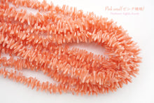 画像をギャラリービューアに読み込む, 天然色 ピンク珊瑚 ヤタラビーズ【細】 4-8.5×1.5-2mm コーラル