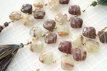 Load image into Gallery viewer, (8粒)マルチカラー バンデッド オパール リーフシェイプ