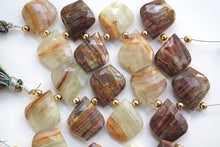 Load image into Gallery viewer, (8粒)マルチカラー バンデッド オパール リーフシェイプ