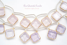 Load image into Gallery viewer, (4/6/10 grains) high quality rock crystal lozenge back carving beads rhombus