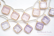 Load image into Gallery viewer, (4/6/10 grains) high quality rock crystal lozenge back carving beads rhombus