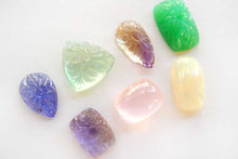 画像をギャラリービューアに読み込む, (#65-76)宝石質 ジェムストーン 上部片穴 カービング カボション ルース