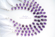 画像をギャラリービューアに読み込む, (半連/1連)宝石質 アメシスト シャンデリアカット マイクロカット