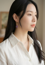 画像をギャラリービューアに読み込む, (半連/1連)宝石質 アメシスト ファセット ペアシェイプ チェッカーカット