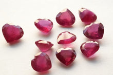 画像をギャラリービューアに読み込む, (1粒売り)天然ルビー ルース ハートシェイプ ファセットカット 9.5-10mm 穴無し - Northern Lights Jewels