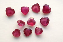 画像をギャラリービューアに読み込む, (1粒売り)天然ルビー ルース ハートシェイプ ファセットカット 9.5-10mm 穴無し - Northern Lights Jewels