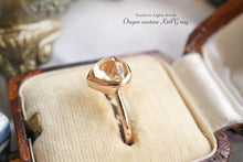 画像をギャラリービューアに読み込む, 上質オレゴンサンストーン K18ピンクゴールド 12号 華奢リング
