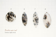 画像をギャラリービューアに読み込む, 7/28(粒売り)【模様はっきり】(ファンシーシェイプ) デンドライトアゲート カボション 上部穴あき