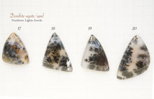 画像をギャラリービューアに読み込む, 7/28(粒売り)【模様はっきり】(ファンシーシェイプ) デンドライトアゲート カボション 上部穴あき