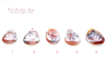 画像をギャラリービューアに読み込む, 7/4(粒売り)【模様はっきり】レア! ピンク デンドライトアゲート カボション 上部穴あき