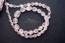 画像をギャラリービューアに読み込む, (1連サイズグラデーション)高品質モルガナイト ピンクアクアマリン スムースオーバル