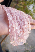 画像をギャラリービューアに読み込む, (1連サイズグラデーション)高品質モルガナイト ピンクアクアマリン スムースオーバル