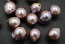Load image into Gallery viewer, (Random 1 grain sold) High quality freshwater pearl Edison pearl baroque natural color purple pink creo hole
