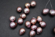 Load image into Gallery viewer, (Random 1 grain sold) High quality freshwater pearl Edison pearl baroque natural color purple pink creo hole