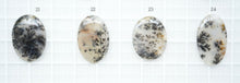 画像をギャラリービューアに読み込む, 8/25(粒売り)【模様はっきり】(オーバル)デンドライトアゲート カボション 上部穴あき