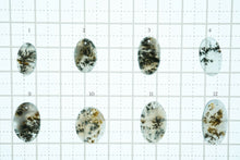 画像をギャラリービューアに読み込む, 8/25(粒売り)【模様はっきり】(オーバル)デンドライトアゲート カボション 上部穴あき