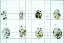 画像をギャラリービューアに読み込む, 8/25(粒売り)【模様はっきり】(オーバル)デンドライトアゲート カボション 上部穴あき