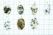 画像をギャラリービューアに読み込む, 8/25(粒売り)【模様はっきり】(オーバル)デンドライトアゲート カボション 上部穴あき