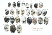 画像をギャラリービューアに読み込む, 8/25(粒売り)【模様はっきり】(オーバル)デンドライトアゲート カボション 上部穴あき