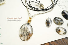 画像をギャラリービューアに読み込む, 8/25(粒売り)【模様はっきり】(オーバル)デンドライトアゲート カボション 上部穴あき