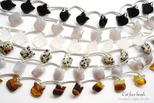 Load image into Gallery viewer, (2/10) High quality white onyx cat face carving beads