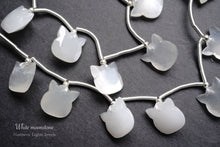 画像をギャラリービューアに読み込む, (2/10粒)ホワイト ムーンストーン キャットフェイス カービング