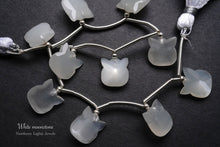 画像をギャラリービューアに読み込む, (2/10粒)ホワイト ムーンストーン キャットフェイス カービング