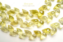 画像をギャラリービューアに読み込む, (半連/1連)高品質 レモンクォーツ つぼみ ドロップ フラワーバド