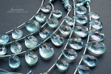 画像をギャラリービューアに読み込む, (1連6/7粒)【ダークカラー】宝石質 大粒アクアマリン ペアシェイプカットビーズ