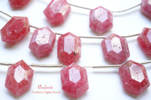 画像をギャラリービューアに読み込む, (12/13粒)ブラジル産 ロードナイト 横穴 ヘキサゴンシェイプ 12×7.5×5mm
