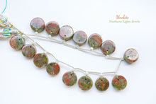 画像をギャラリービューアに読み込む, (11/15粒)ユナカイト プレーンコイン 9.5×3.5mm 前後穴