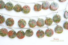画像をギャラリービューアに読み込む, (11/15粒)ユナカイト プレーンコイン 9.5×3.5mm 前後穴