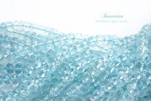 画像をギャラリービューアに読み込む, (LL,半連/1連)上質アクアマリン ボタンカット ファセットロンデル