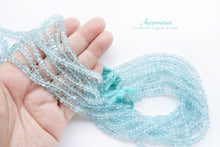 画像をギャラリービューアに読み込む, (LL,半連/1連)上質アクアマリン ボタンカット ファセットロンデル