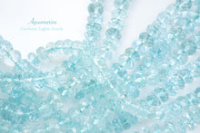画像をギャラリービューアに読み込む, (LL,半連/1連)上質アクアマリン ボタンカット ファセットロンデル
