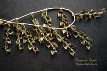 画像をギャラリービューアに読み込む, (1房6粒/10房60粒)高品質 シャンパン クォーツ つぼみ ドロップ フラワーバド