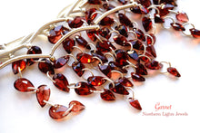 画像をギャラリービューアに読み込む, (2列/1連)宝石質 ガーネット ダブルホール 2つ穴 ペアシェイプ ルースカット