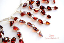画像をギャラリービューアに読み込む, (2列/1連)宝石質 ガーネット ダブルホール 2つ穴 ペアシェイプ ルースカット