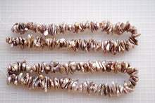 画像をギャラリービューアに読み込む, (半連/連)淡水パール 有核、無核ミックス パープル×ゴールド バロック