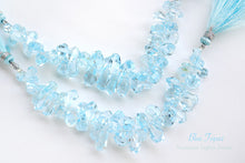 画像をギャラリービューアに読み込む, (1/4連,半連,1連)宝石質 ブルートパーズ ファセット ラフドロップ タンブルドロップ
