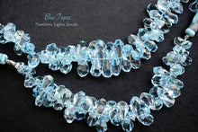 画像をギャラリービューアに読み込む, (1/4連,半連,1連)宝石質 ブルートパーズ ファセット ラフドロップ タンブルドロップ