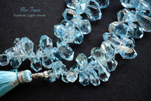 画像をギャラリービューアに読み込む, (1/4連,半連,1連)宝石質 ブルートパーズ ファセット ラフドロップ タンブルドロップ