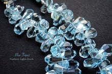 画像をギャラリービューアに読み込む, (1/4連,半連,1連)宝石質 ブルートパーズ ファセット ラフドロップ タンブルドロップ